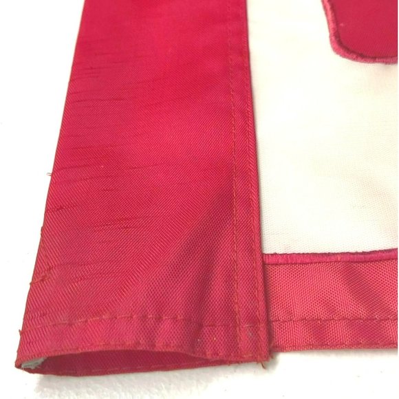 Vintage JOY Red and White 28x40 Holiday Flag Christmas Wreath Shiny Gold Bow - Picture 10 of 14